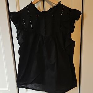 Express Black Ruffled Blouse